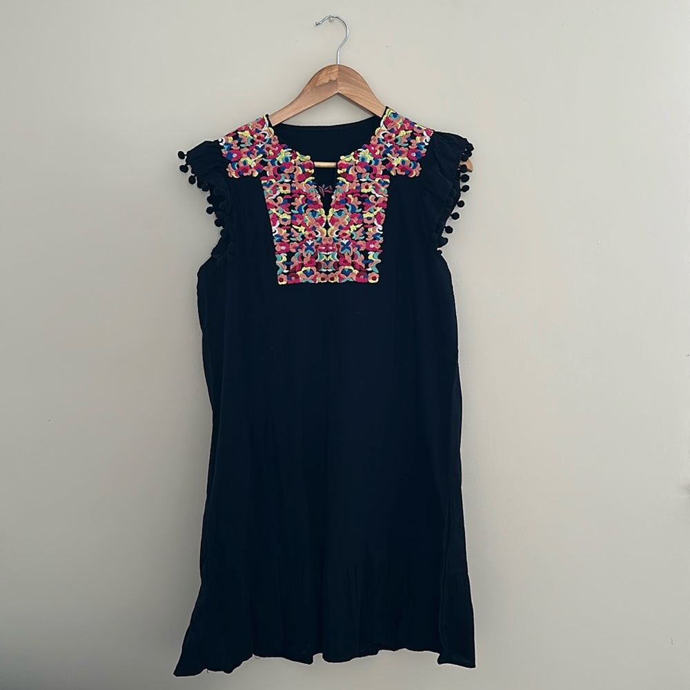 Embroidered Mini Dress